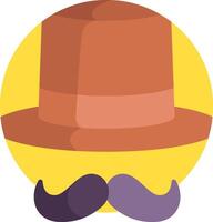 A hat with a mustache and mustache vector