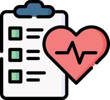A heart and a clipboard with a check mark on it vector