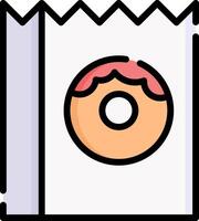 A donut in a bag icon vector