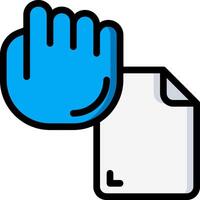 A hand holding a document and a hand with a finger vector