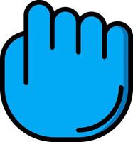 A blue hand gesture with one finger up vector