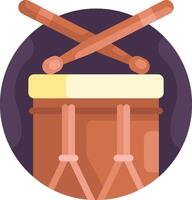 Drum icon with two sticks and a drum vector
