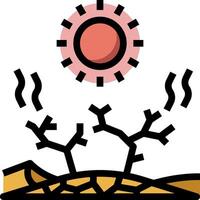 A desert with a sun and a tree vector