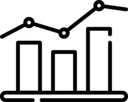 A graph line icon with a bar chart vector