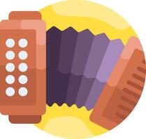An accordion icon with a yellow background vector