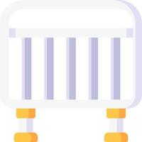 A crib with a white background and yellow bars vector
