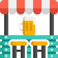 Beer stand with two stools and a beer mug vector