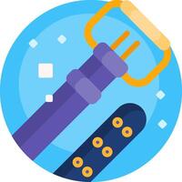 A belt and a belt buckle are shown in a flat design vector