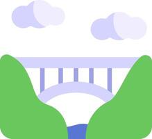 A bridge over a river with clouds in the sky vector
