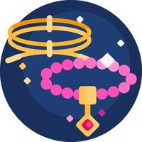 A bracelet and a ring are shown in a circle vector