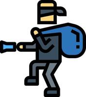 A man with a backpack and a gun vector