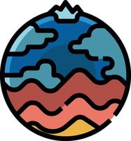 A colorful globe with waves and clouds vector