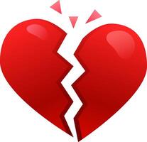 A broken heart with a broken arrow vector