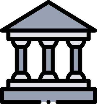 un edificio con columnas y pilares vector