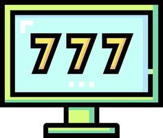 A computer monitor with the number 7777 on it vector