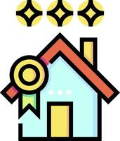 A house with a ribbon and a star vector