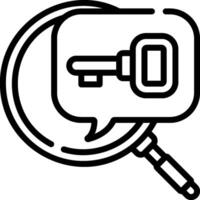 Key icon with magnifying glass vector
