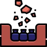 A red brick with a bottle of water and a rock vector
