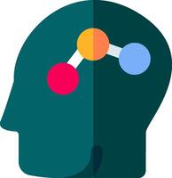 A person's head with a brain and two colored dots vector