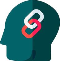 A person's head with a link in it vector