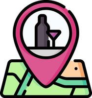 A map pin with a bottle and a map marker vector