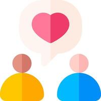 Two people with a heart and speech bubble vector