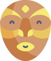 A cartoon face with a yellow face and eyes vector