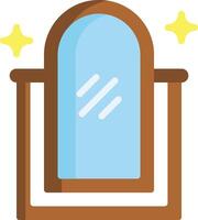 A window with a blue frame and stars vector