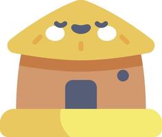 A house with a roof and a face vector