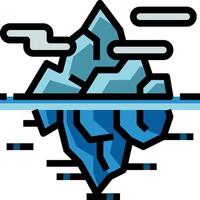 Iceberg icon with a blue background vector