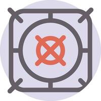 A gas stove with a red cross on it vector