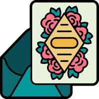 An envelope with a flower on it vector