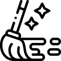 A black and white image of a broom and star vector