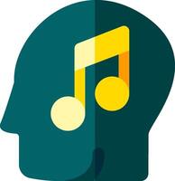 A person's head with music notes in it vector