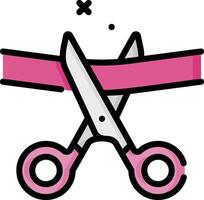 A pair of scissors cutting a ribbon vector