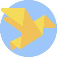 A yellow bird flying in a circle vector