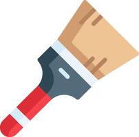 A paint brush with a red handle on a white background vector