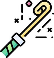 A stick with a green and yellow handle vector