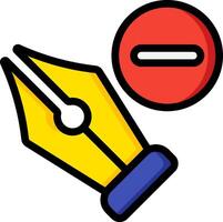 A pen and a red circle with a no sign vector