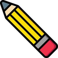 A pencil with a red tip and a yellow tip vector