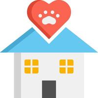 A house with a heart and paw print on the roof vector