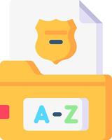 File folder with a badge and a letter a vector