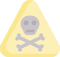 A skull and crossbones in a triangle vector