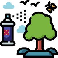 Spray can, tree, bird, bird, bird, bird, bird, bird, bird vector