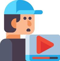 A man holding a play button on a white background vector