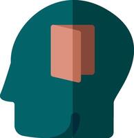 A person's head with a book in it vector
