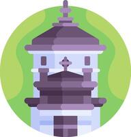 A building with a dome and a clock on top vector