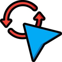 A blue arrow pointing to a red arrow vector