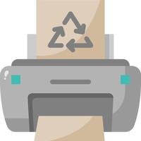 A printer with a paper roll and a recycle symbol vector