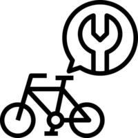 A bicycle with a wrench and a speech bubble vector